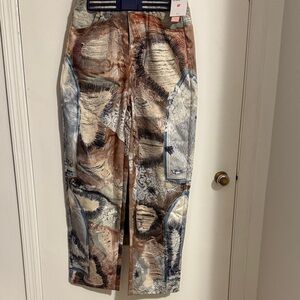Micas Abstract Patterned Women Jeans
